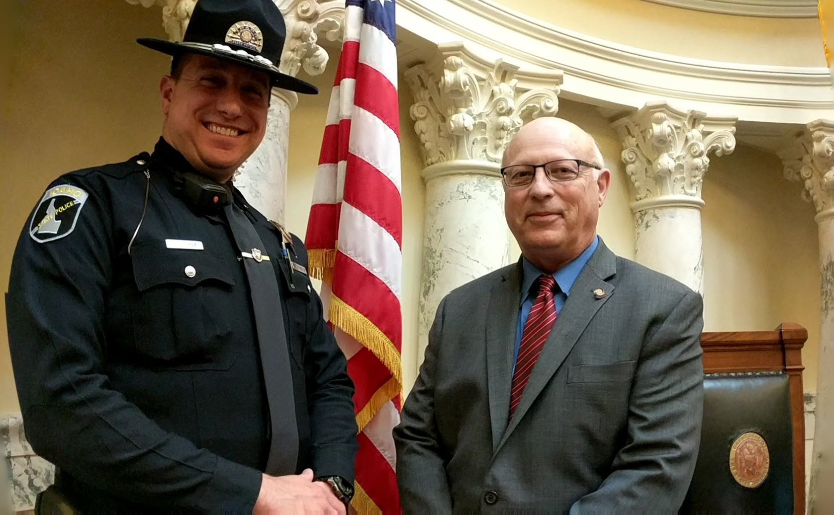 State trooper assists with legislative security